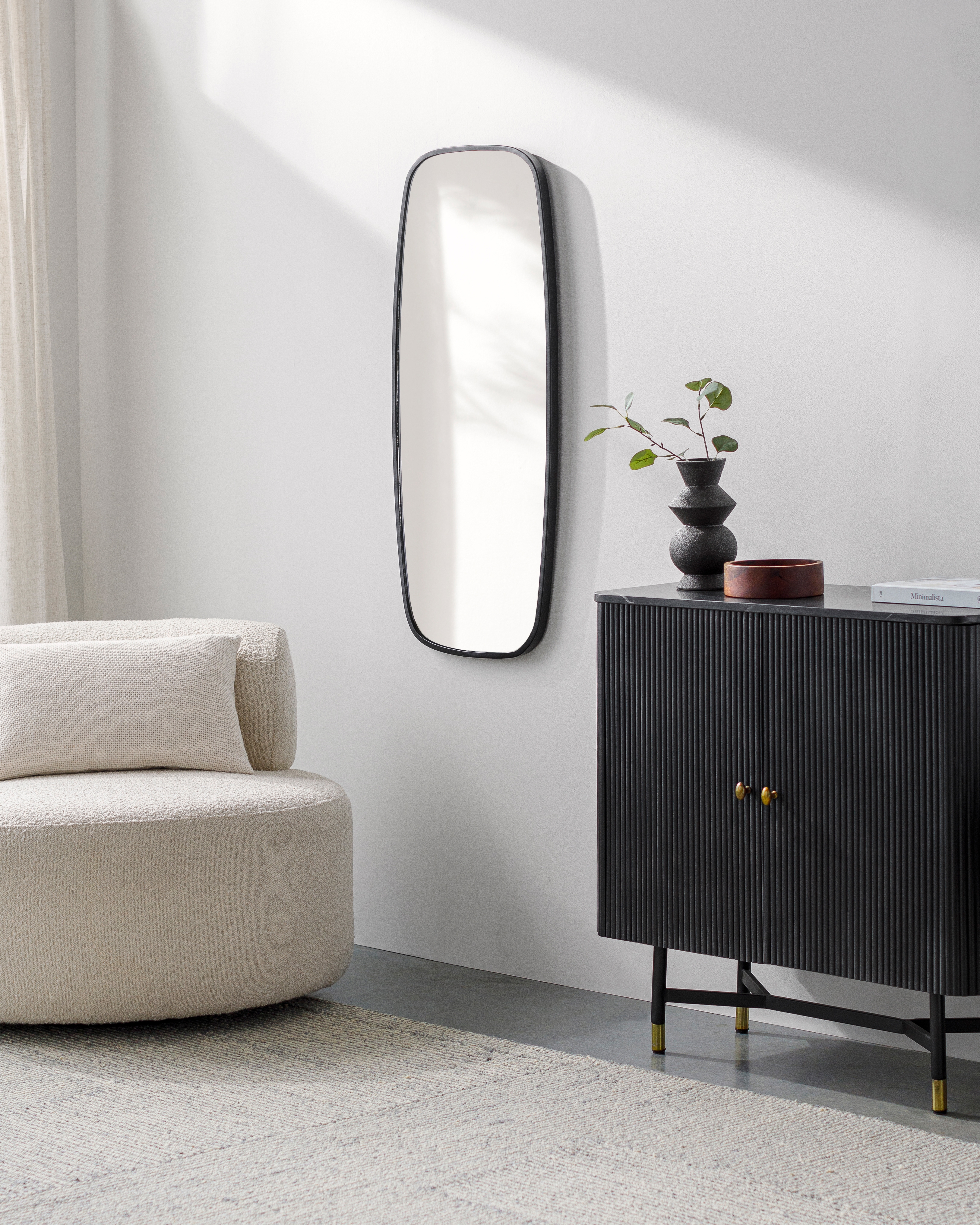 Inverness Black 55"H x 28"W x 1"D Full Length Mirror - Image 1