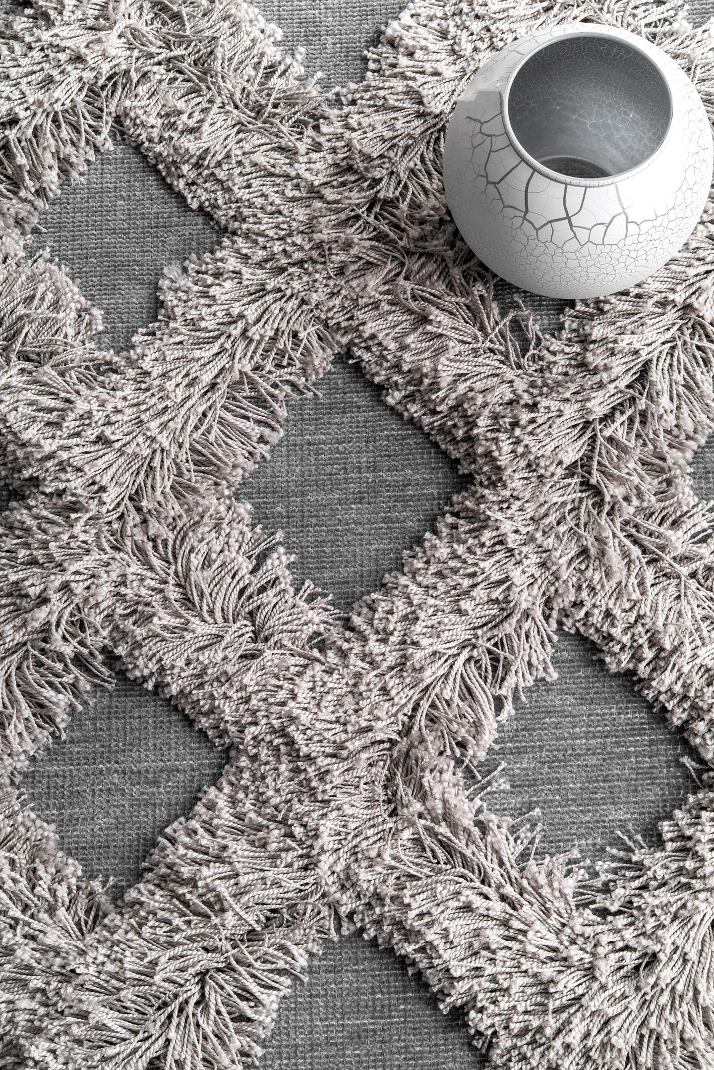 Francene Diamond Trellis Shaggy Area Rug - Image 4