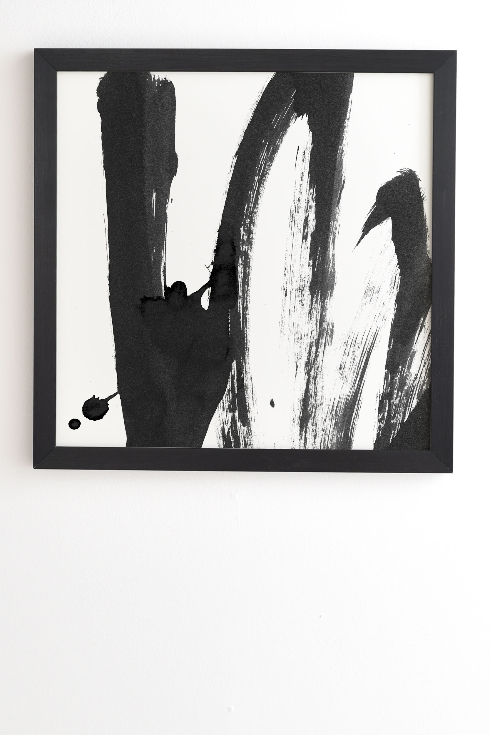 B And W Strokes 4 by Iris Lehnhardt - Framed Wall Art Basic Black 11" x 13" - Image 1