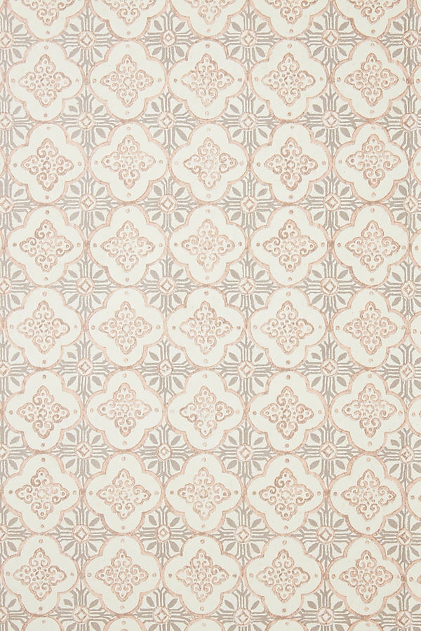 Geometric Quatrefoil Wallpaper By Anthropologie in Pink - Image 0