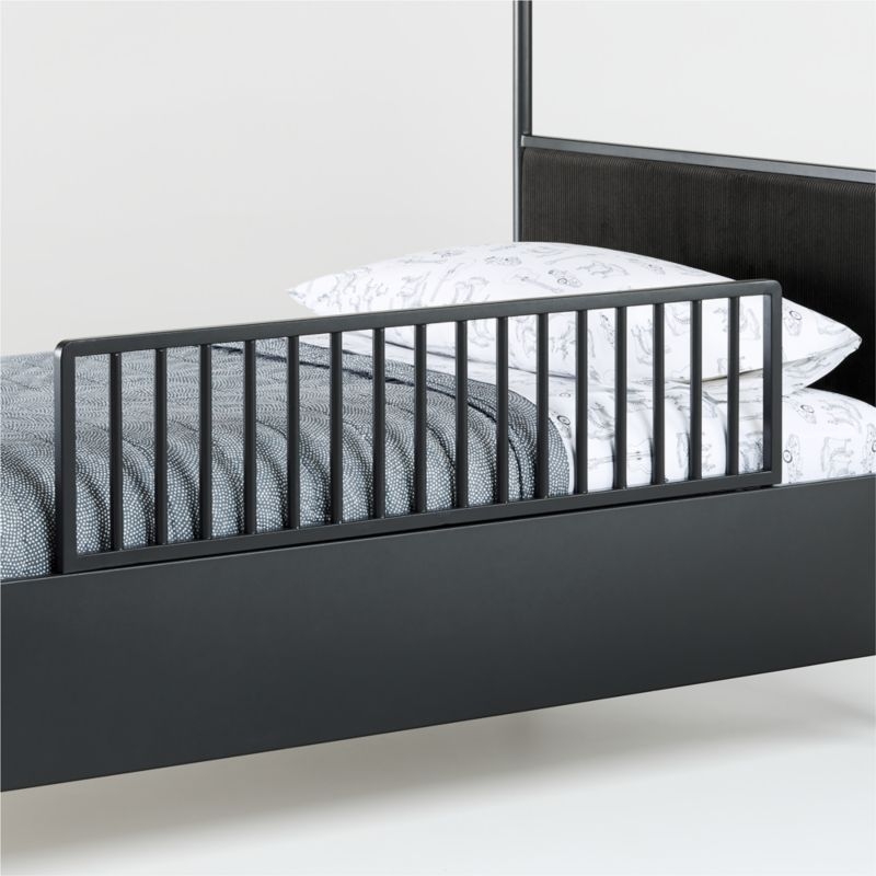 Canyon Arched Twin Black Canopy Bed with Upholstered Headboard - Image 8