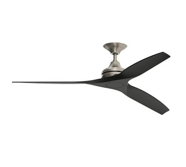 60" Spitfire Indoor/Outdoor Ceiling Fan With LED Kit, Brushed Nickel Motor With Black Blades - Image 1