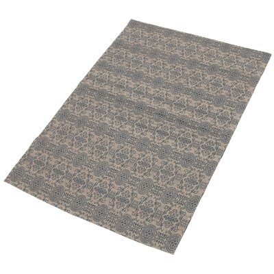 One-of-a-Kind Perrytown Hand-Knotted 2010s Collage Dark Gray 4'9" x 6'10" Chenille Area Rug - Image 0