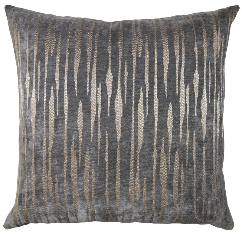 Square Feathers Smokey Shattered 20X20 Pillow Size: 20" H x 20" W - Image 0