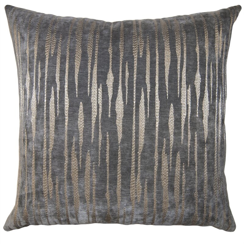 Square Feathers Smokey Shattered 20X20 Pillow Size: 20" H x 20" W - Image 0