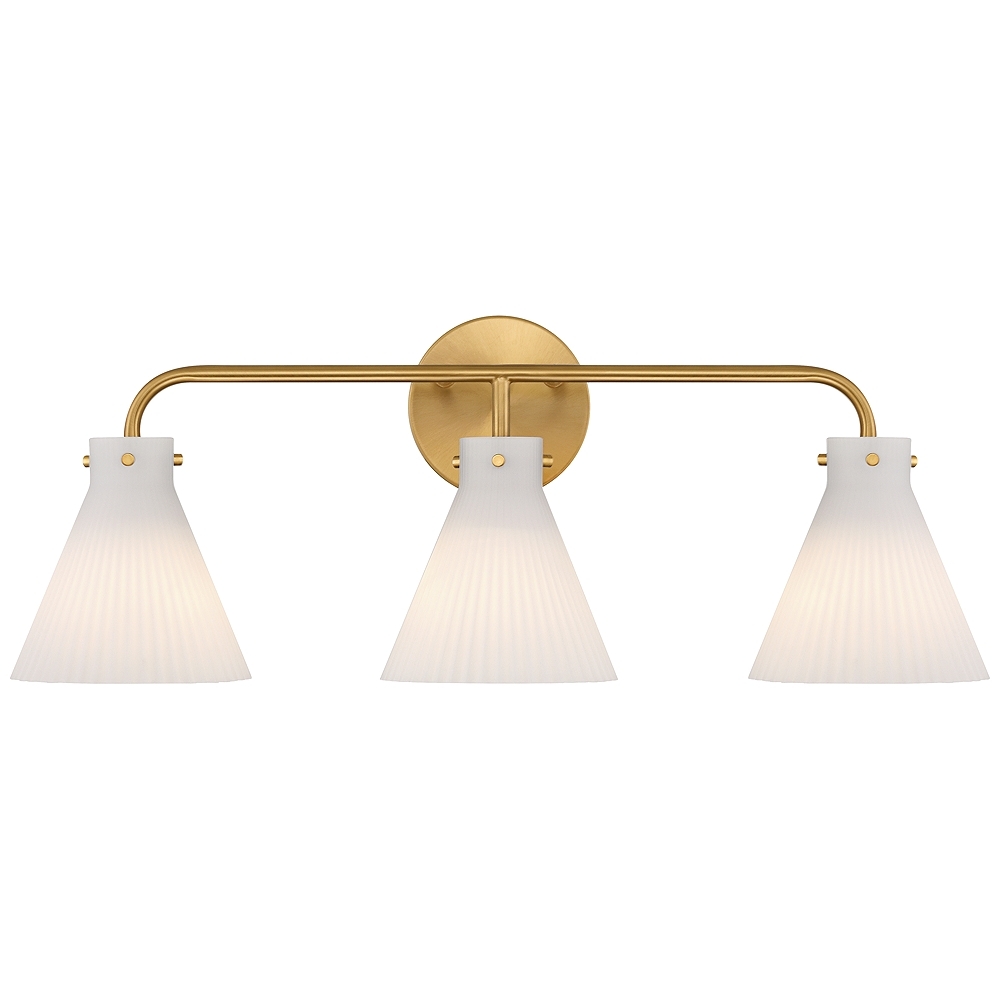 Possini Euro Cielo 24" Wide Warm Brass 3-Light Bath Light - Image 0
