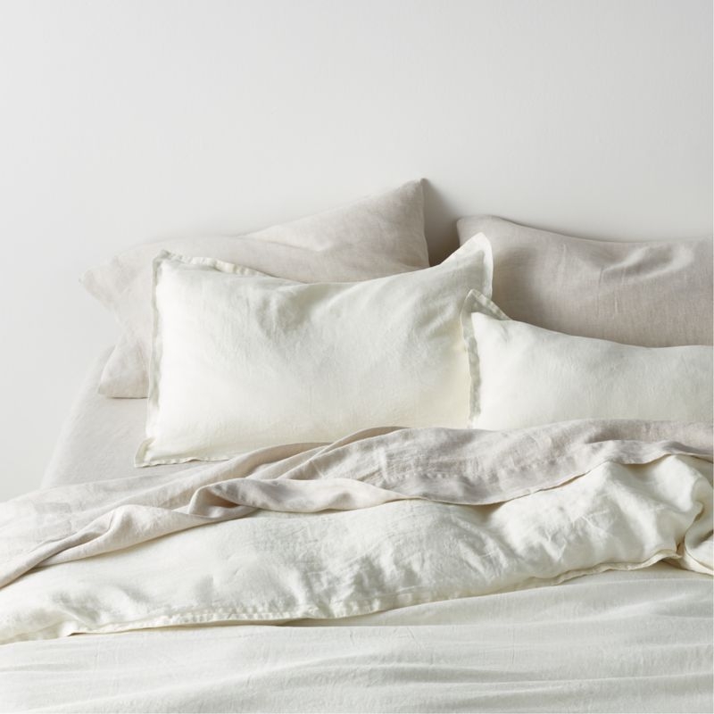 New Natural EUROPEAN FLAX ™-Certified Linen Pampas Ivory Euro Bed Pillow Sham - Image 3