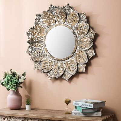 Hebgen Leaf Distressed Accent Mirror - Image 0