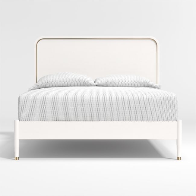 Arlo White and Gold Wood Kids Full Bed - Image 0