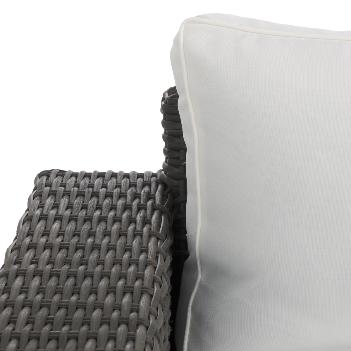 Margarita Wicker Patio Sofa - Dark Grey/White - Image 2