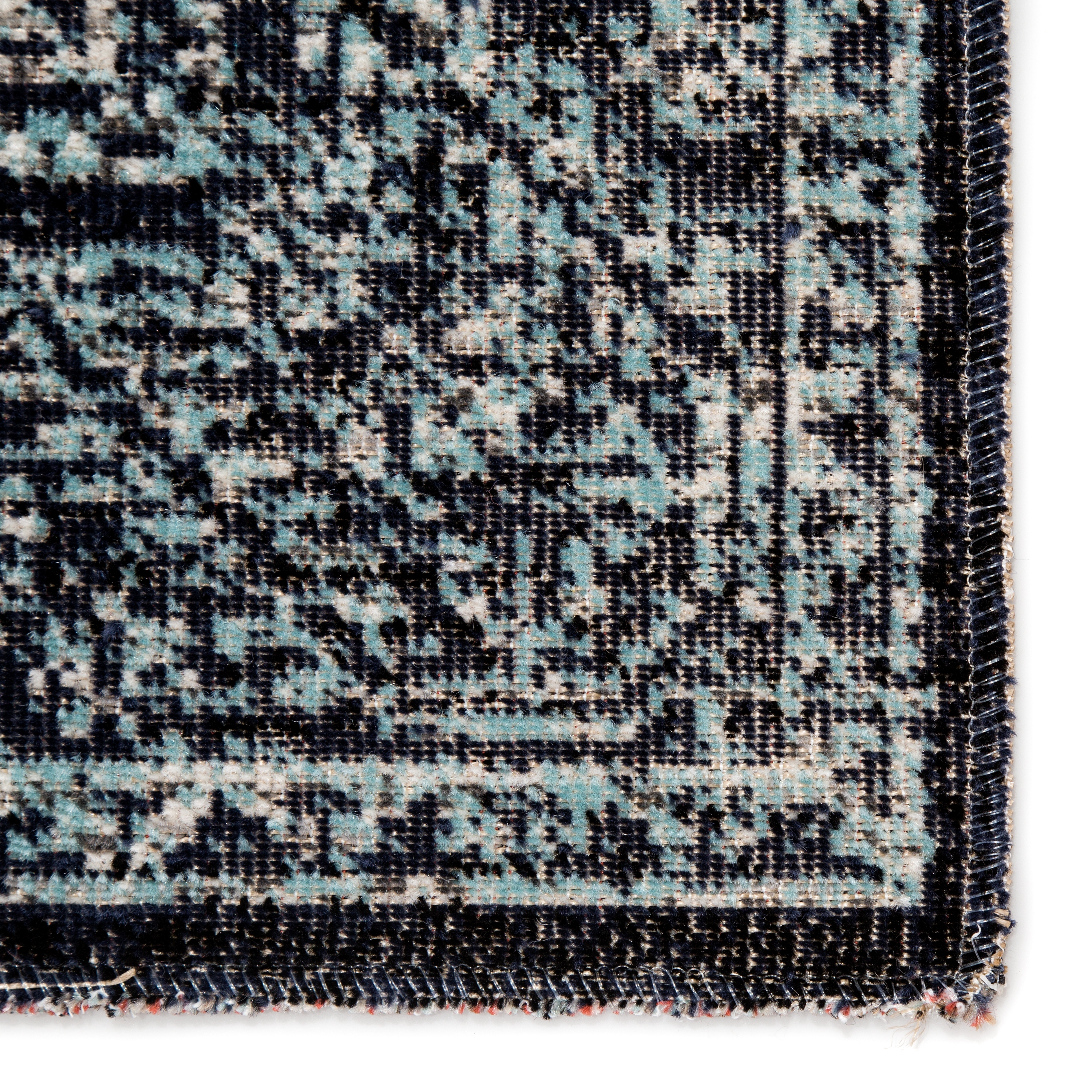 Fayer Indoor/ Outdoor Medallion Blue/ Black Runner Rug (2'8"X10') - Image 3