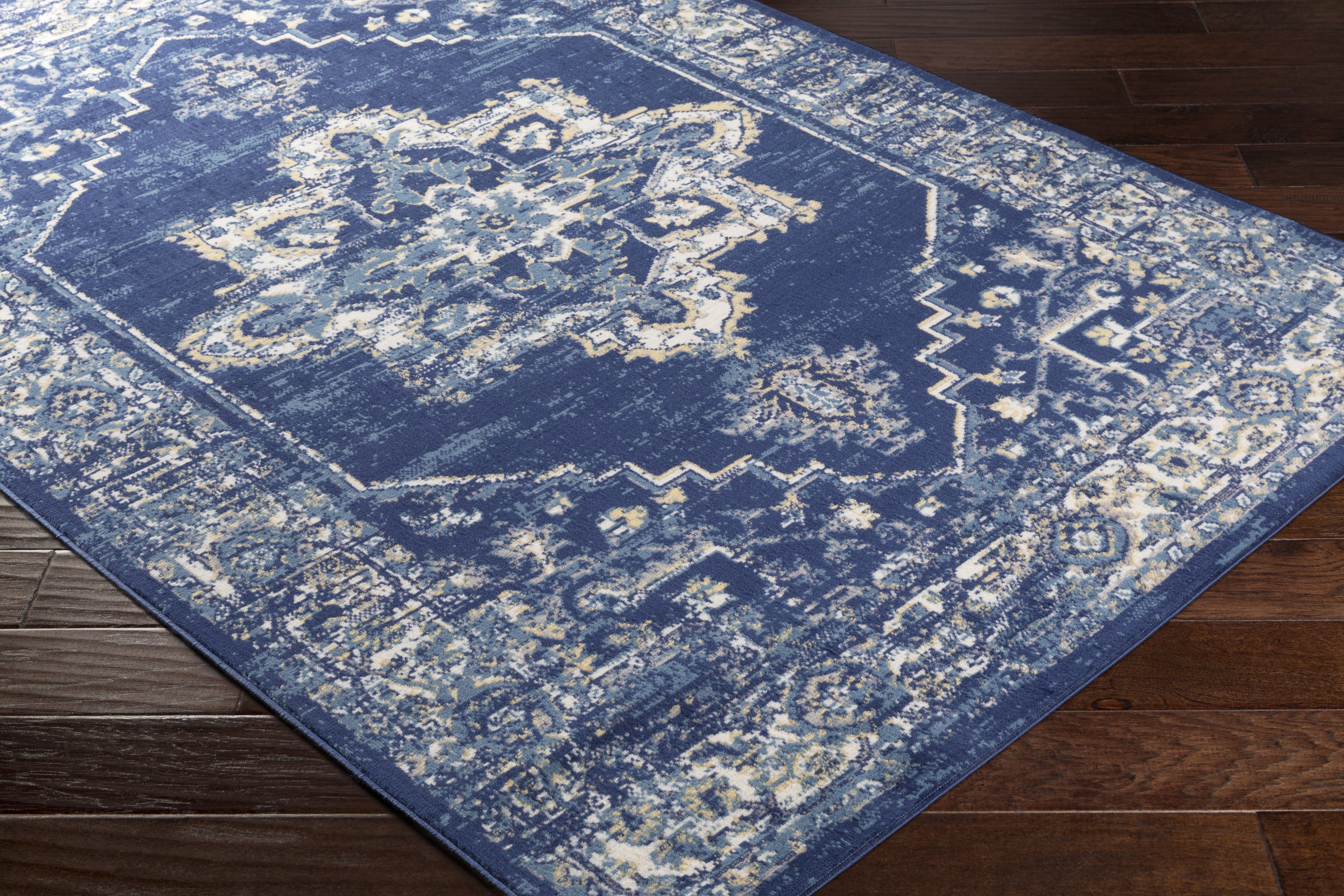 Ustad Blue Indoor 5'3" x 7'3" Machine Woven Rug - Image 6