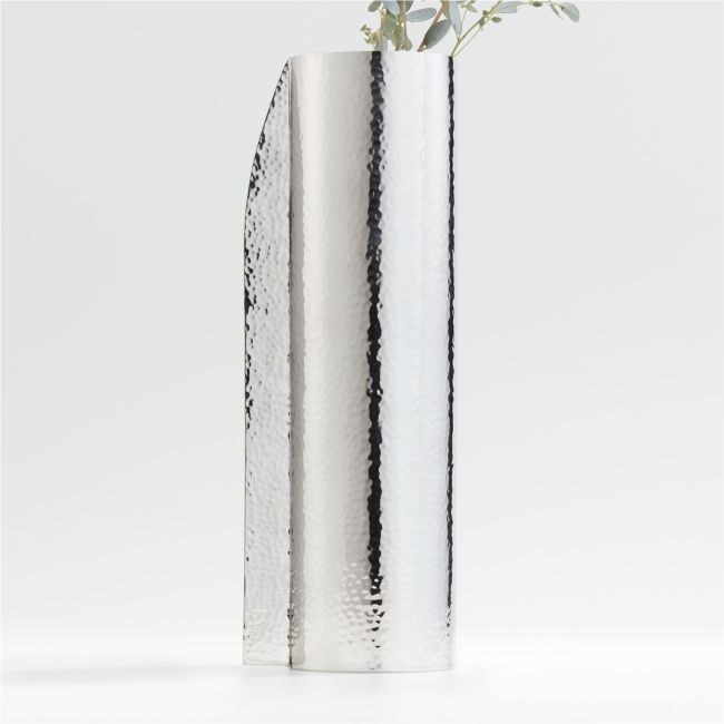 Coso Large Silver Metal Vase - Image 0