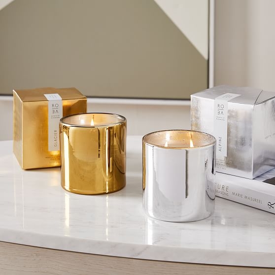 Rove Boxed Candle, Alpine Silver &amp; Glacier Gold, Set of 2 - Image 0