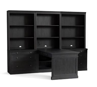 Livingston Peninsula Desk with 105" Bookcase Suite, Montauk White - Image 2