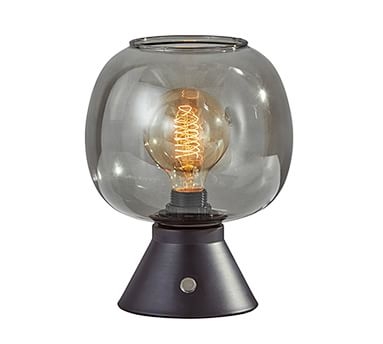 Grandview Glass Accent Lamp, Matte Black - Image 0