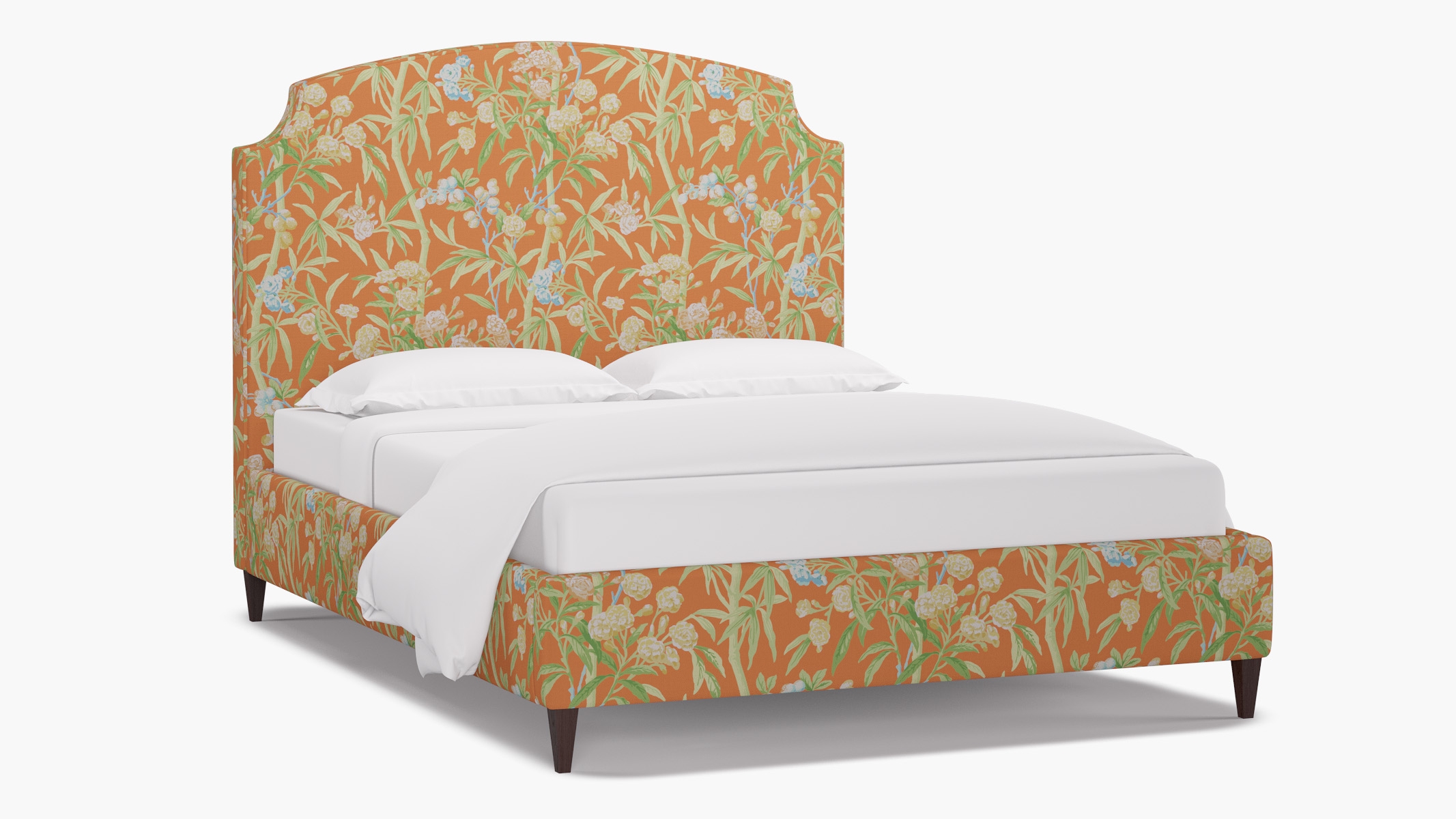 Cove Bed, Mandarin Lanai, Espresso Square Tapered Leg, Queen - Image 1