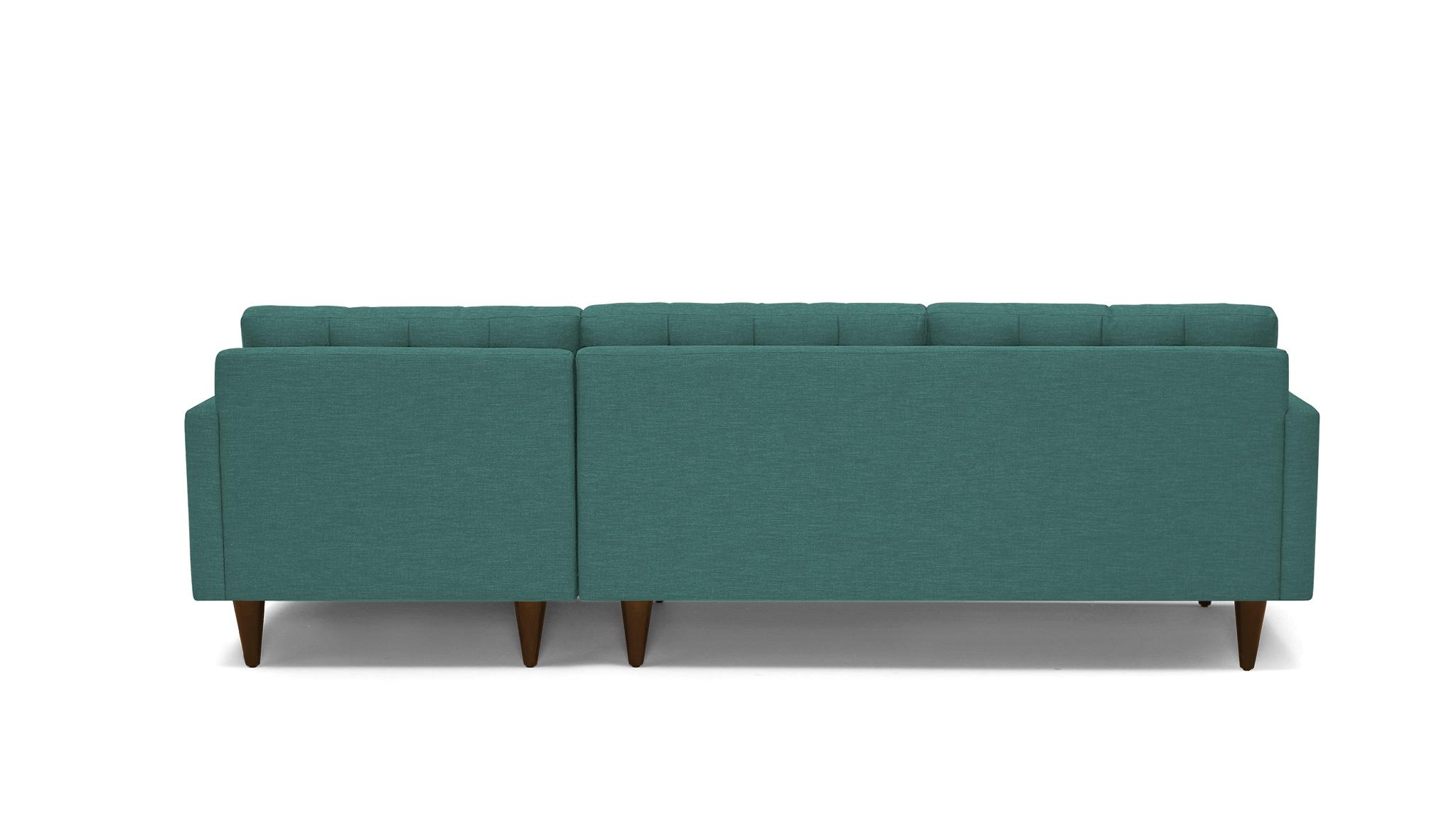Blue Eliot Mid Century Modern Sectional - Prime Peacock - Mocha - Right - Image 4