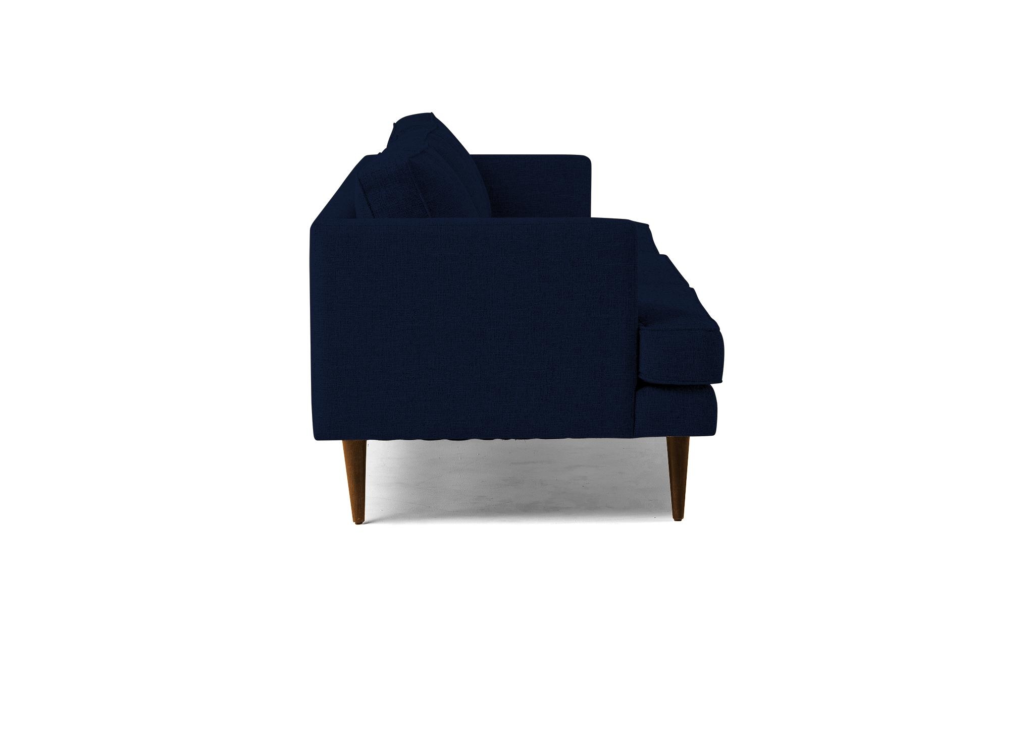 Blue Preston Mid Century Modern Grand Sofa - Royale Cobalt - Mocha - Image 2