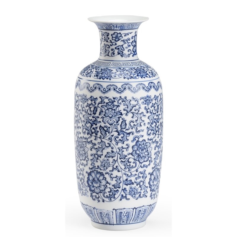 Chelsea House Showa White/Blue 11.5"" Ceramic Table Vase - Image 0