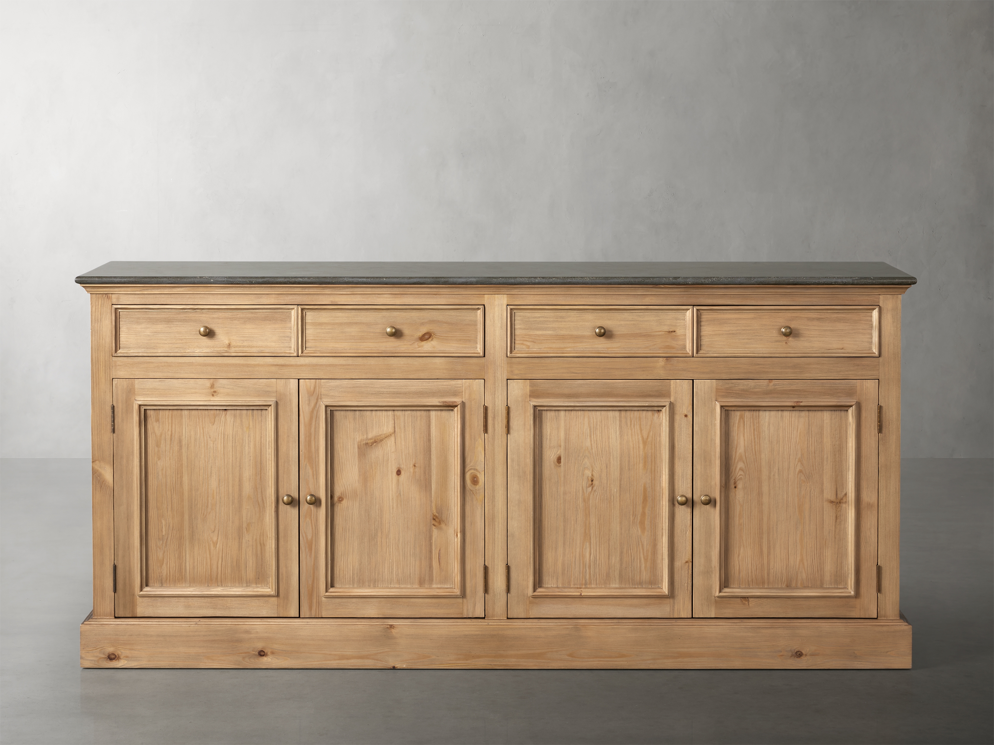 Kensington Buffet in Stone Blue  Honey/Bluestone 75" - Image 0