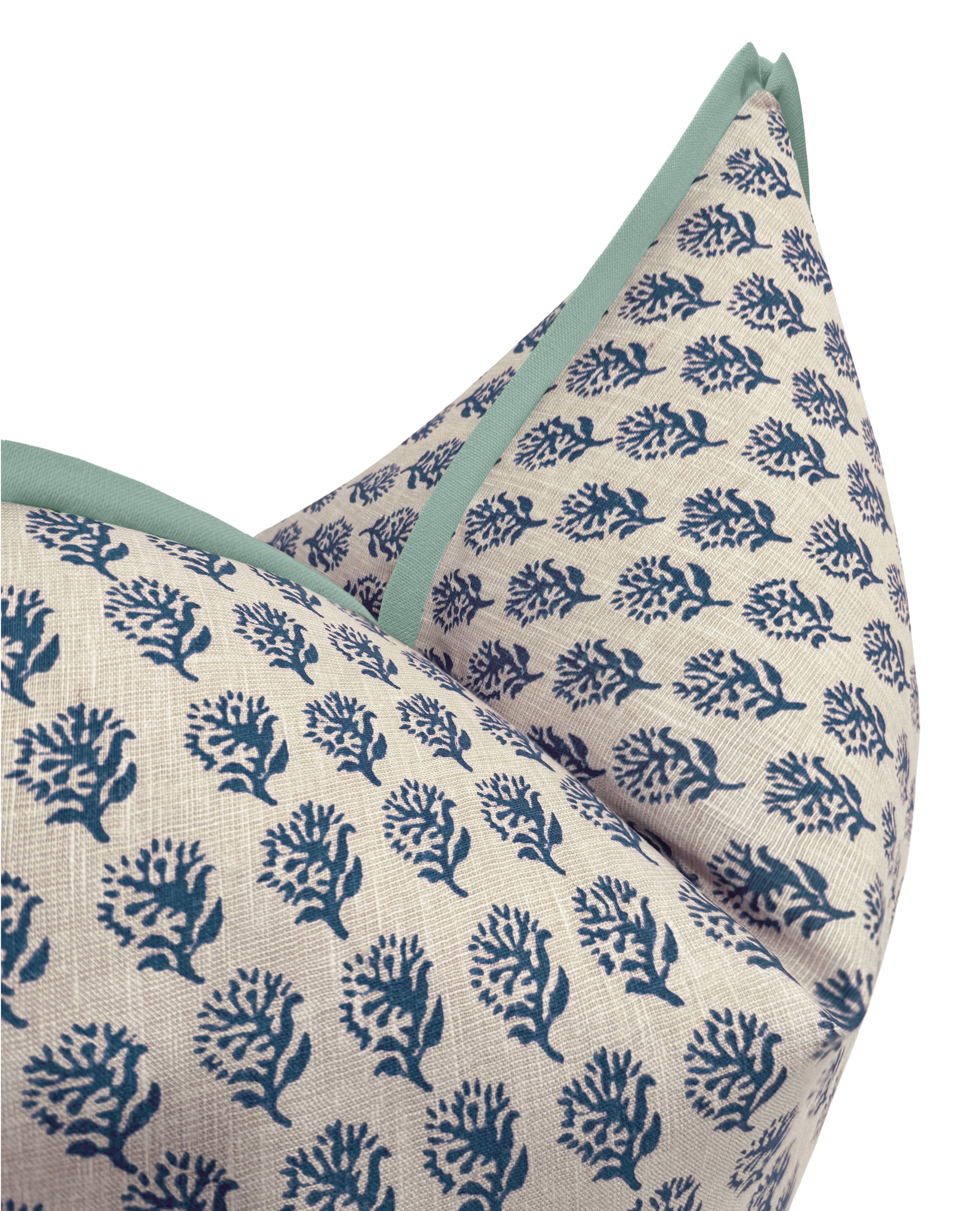 DANDY BLOCK PRINT // INDIGO | LDC - 20" X 20" / BUTTERFLY FLANGE / Spa Blue - Image 0