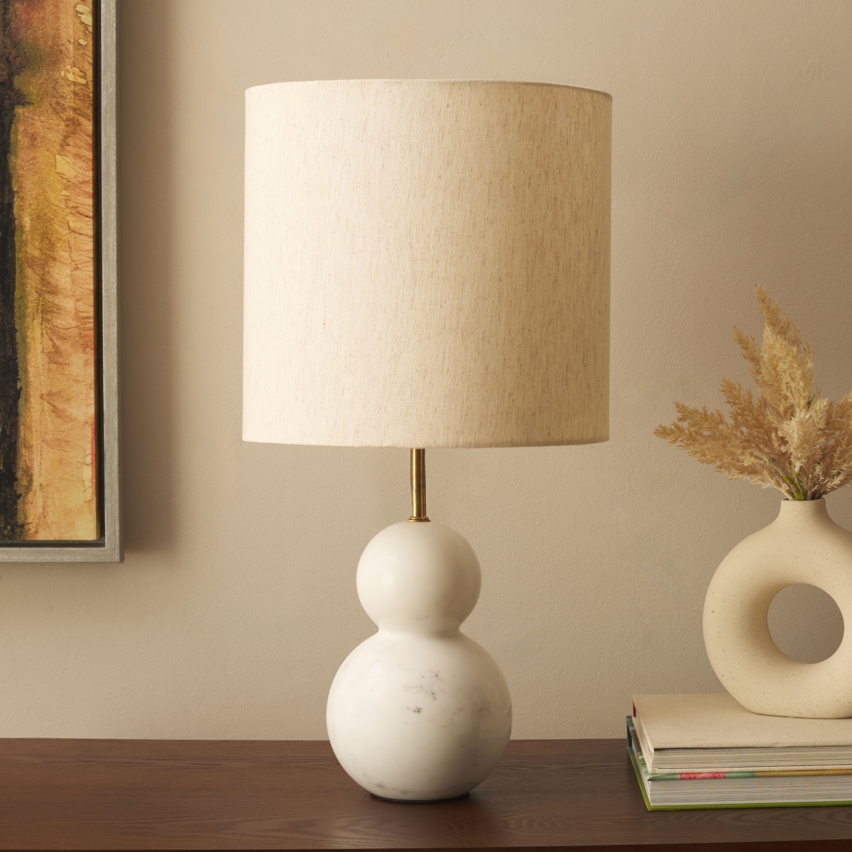 Callie 22 Inch Table Lamp - White Marble - Image 3