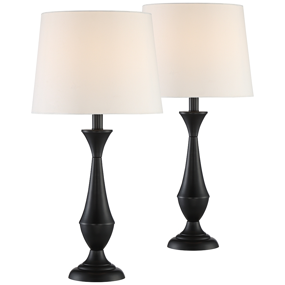 Joyce Black Metal Accent Table Lamps Set of 2 - Style # 74V06 - Image 0
