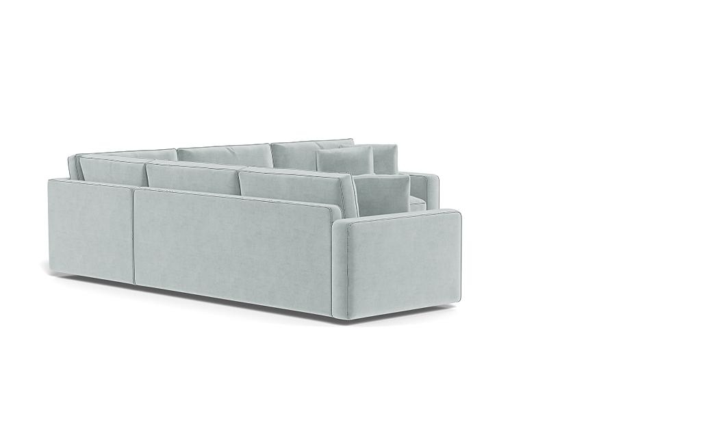 James 3-Piece 4-Seat Corner Sectional with Contrast Piping - Image 1