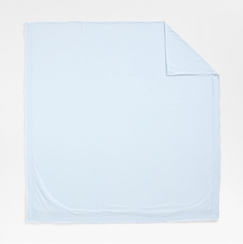 Favorite Washed Organic Cotton Pale Blue King Duvet Cover - Image 2