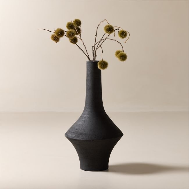 Santo Black Terracotta Floor Vase - Image 0