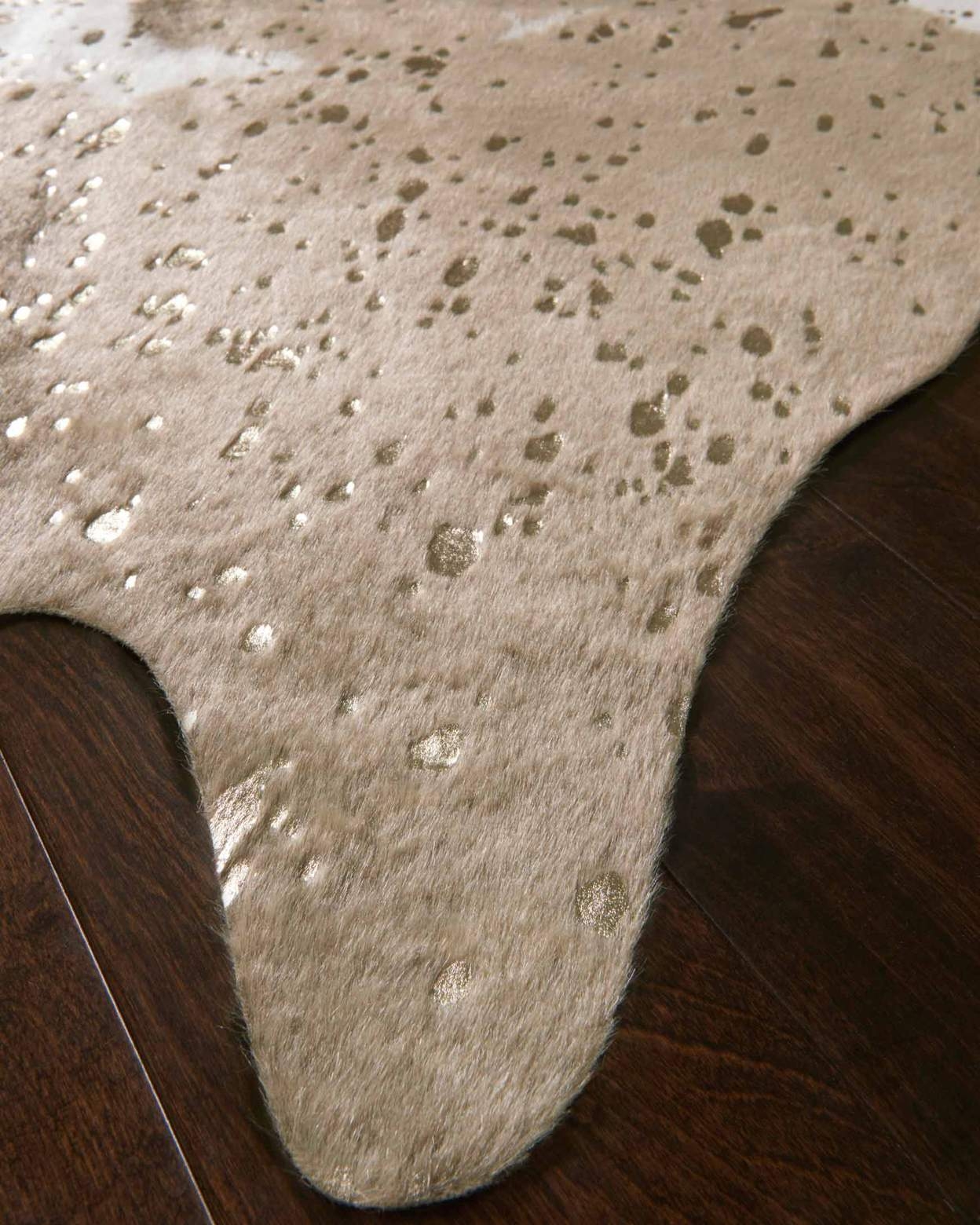 Bryce Cowhide Rug, 3'10" x 5', Taupe & Champagne - Image 1