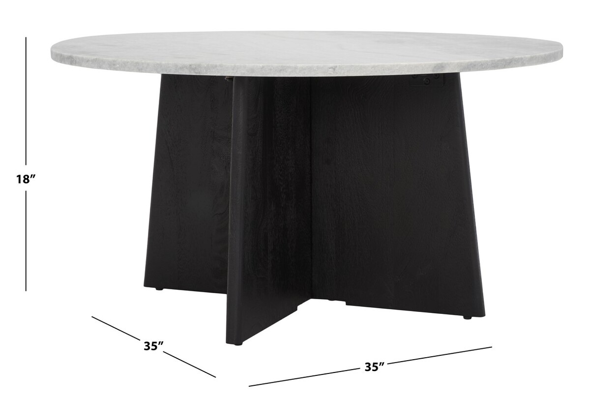 Madilynn Round Wood Coffee Table - Black/Light Grey - Image 7