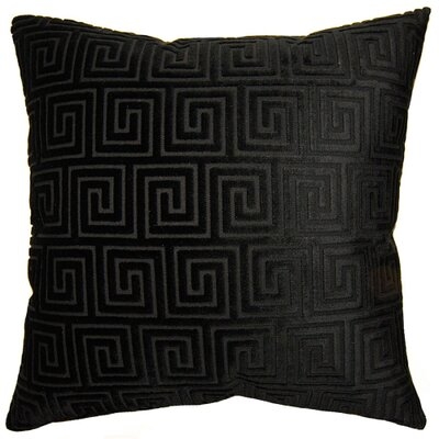 Noir Maze Feathers Geometric Throw Pillow - Image 0