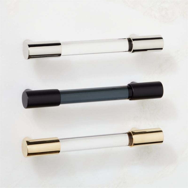 Flynn Polished Nickel and Crystal Handle 4" - Image 1