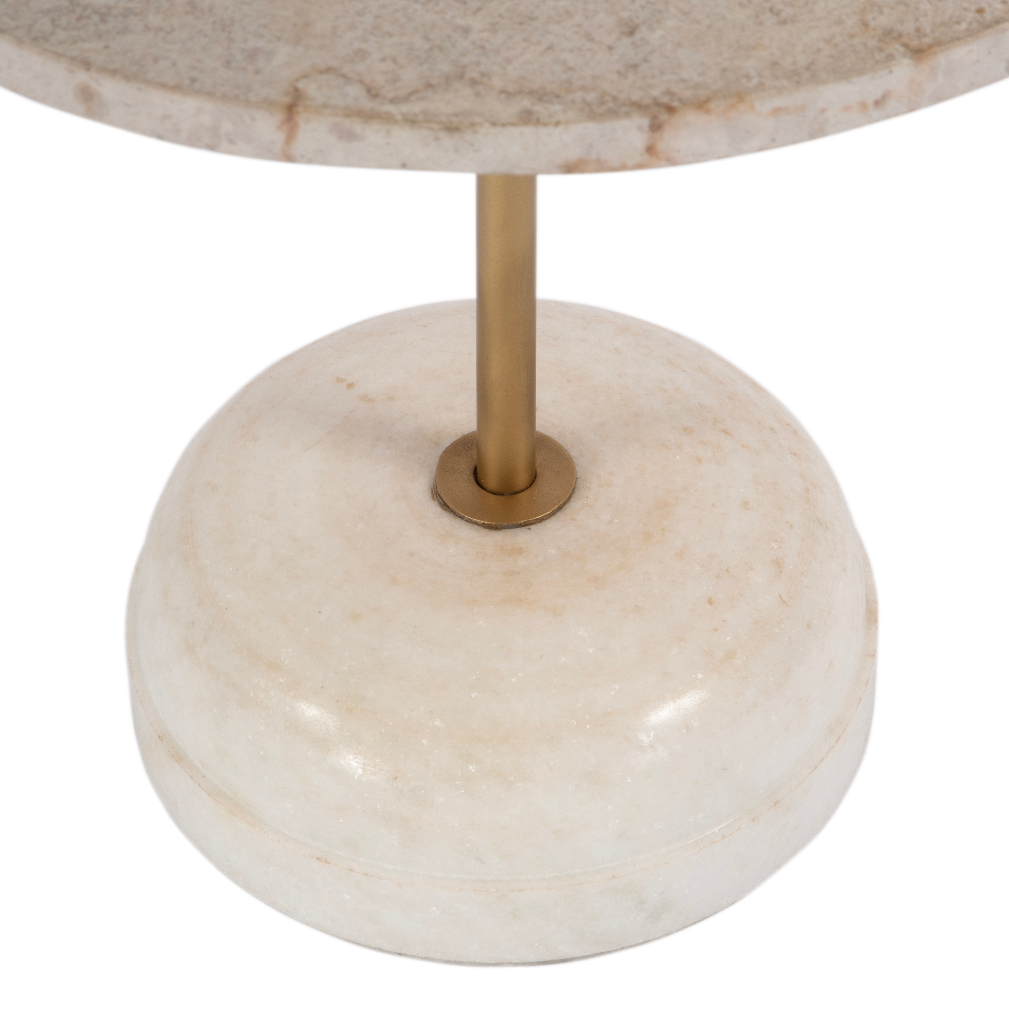 Lucia Marble & Metal Pedestal End Table - Image 1