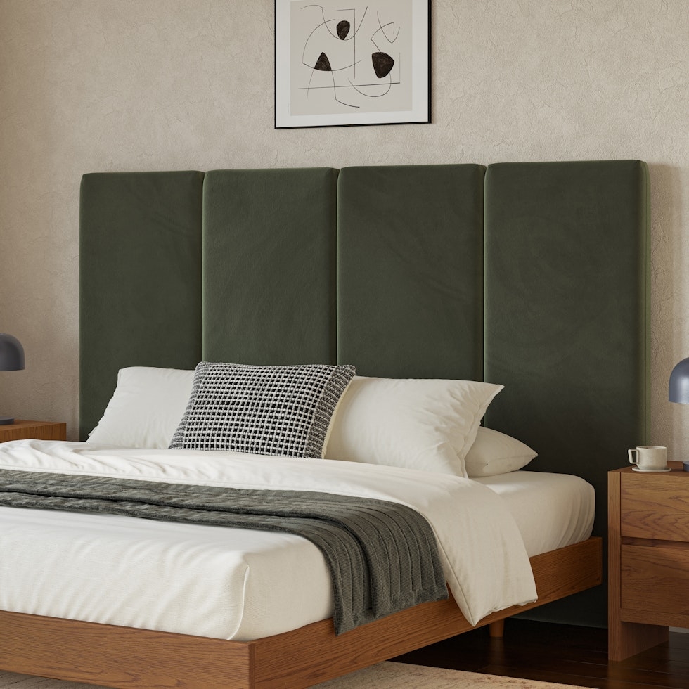 Noel King Tall Velvet Headboard - Hale Fir Green - Image 0