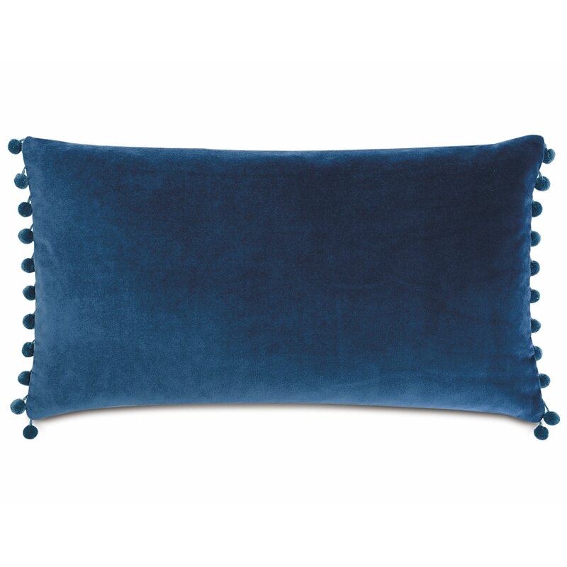 Eastern Accents Plush Frou Cotton Lumbar Pillow Color: Blue - Image 0
