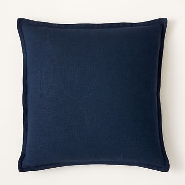 European Flax Linen Pillow Cover, 20"x20", Frost Gray Fiber Dye, Set of 2 - Image 2