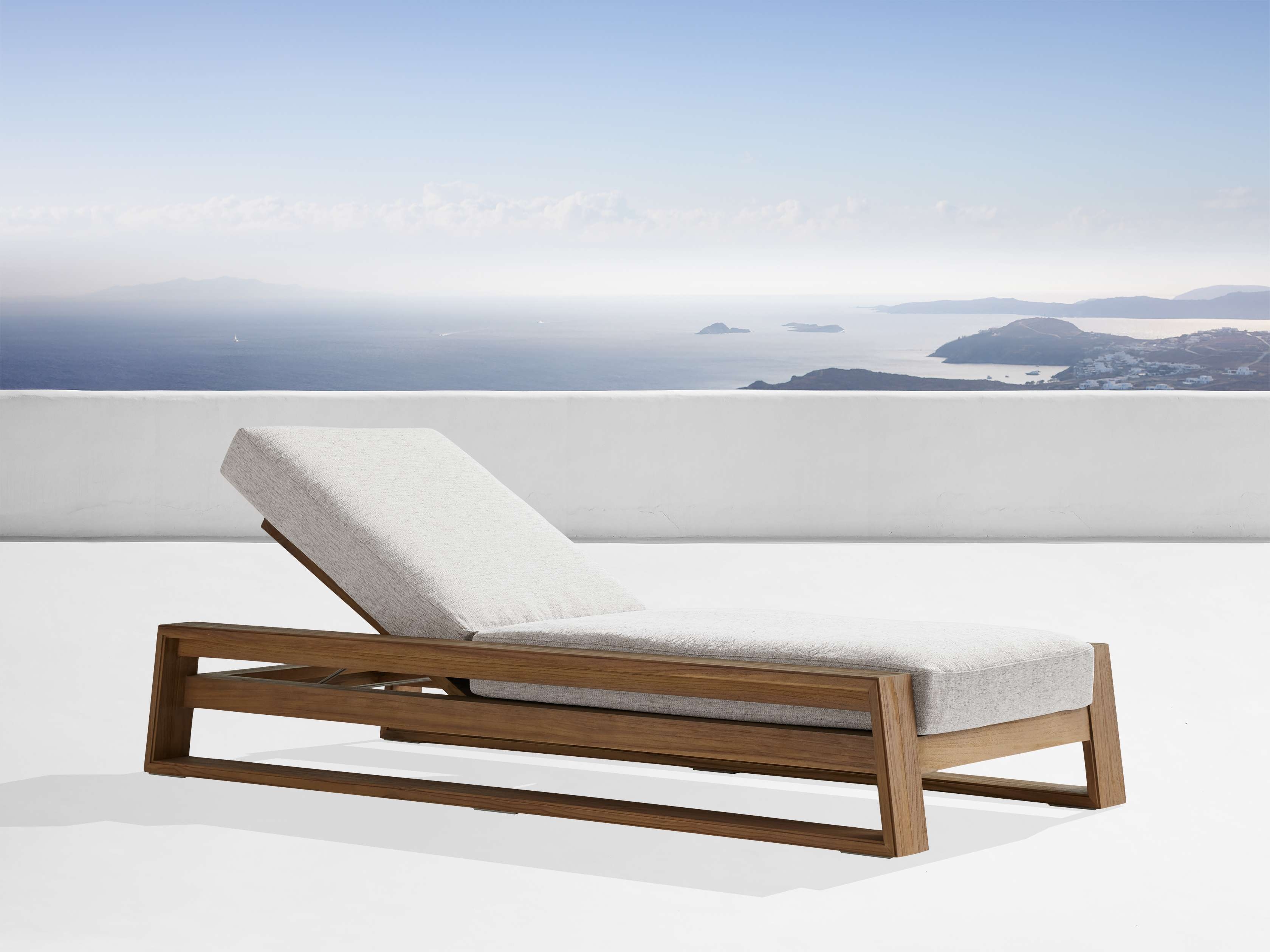 Canyon Outdoor Chaise Teak in Natural  Shardai Zinc/Weathered Fawn - Image 0