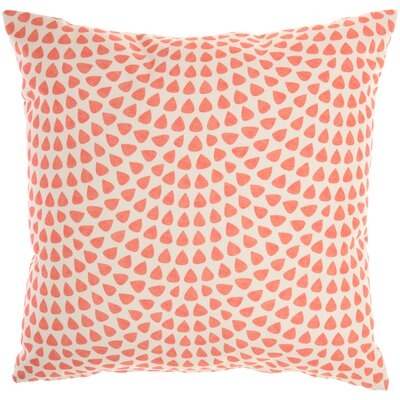 Outdoor Pillow Coastal, Nautical & Beach Nautical Revers Coral/Dots Throw Pillow - Image 0