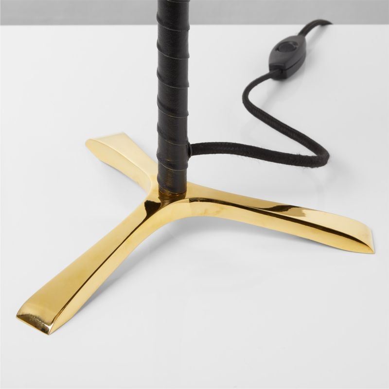 Barnes Leather Table Lamp, Brass & Black - Image 2