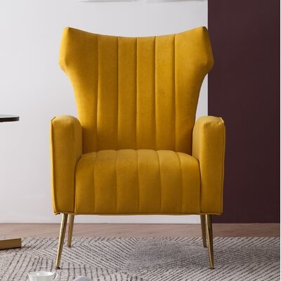 Cayleigh 27.5'' Wide Velvet Wingback Chair - Image 0