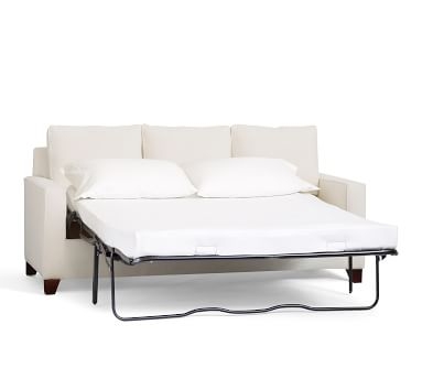 Cameron Square Arm Upholstered Full Sleeper Sofa, Polyester Wrapped Cushions, Twill Cream - Image 3