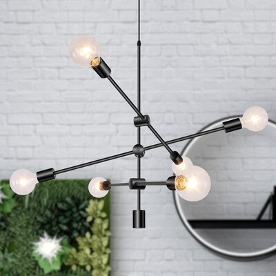 Betzabel 6-Light Sputnik Sphere Chandelier with Wrought Iron - Image 1