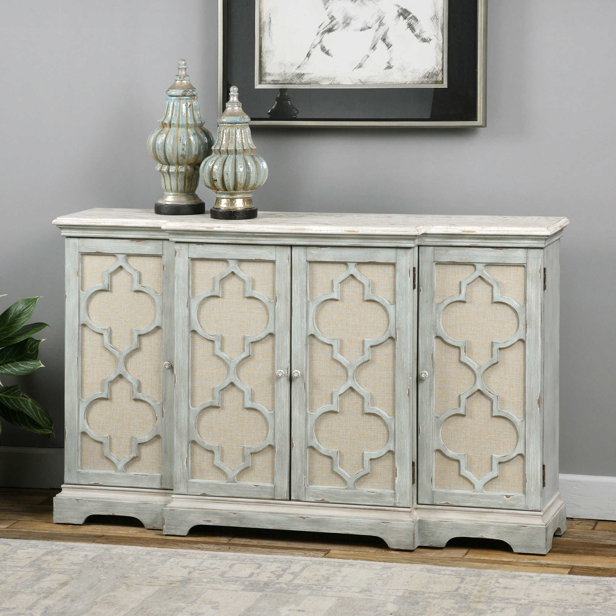 Sophie 4 Door Grey Cabinet - Image 3