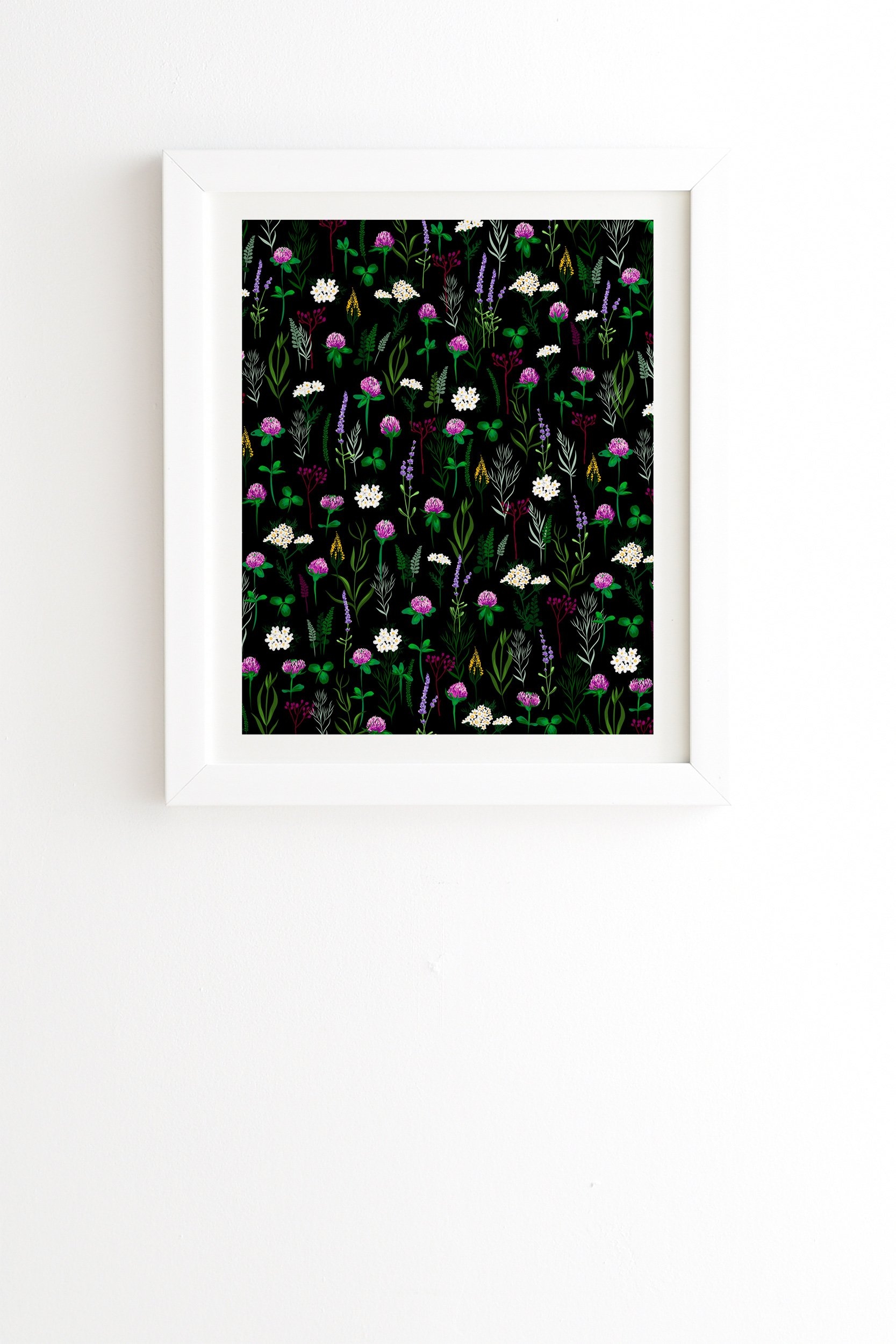 Iveta Abolina Clover Fields White Framed Wall Art - 11" x 13" - Image 0
