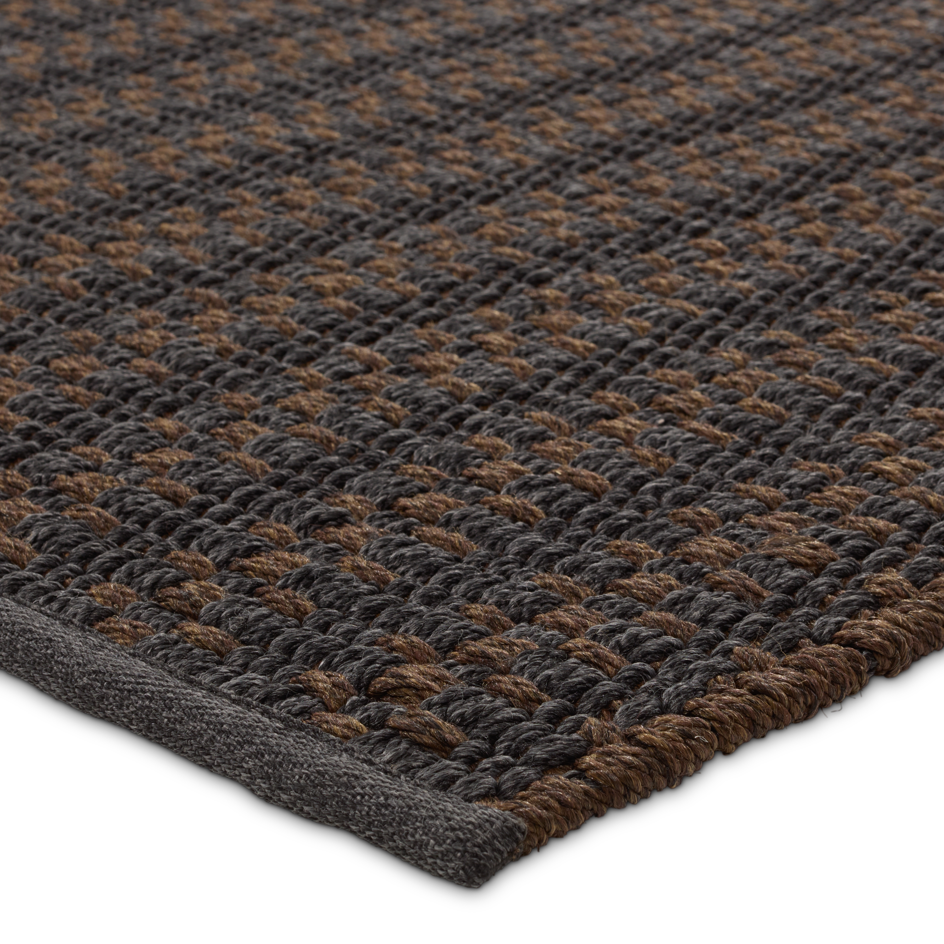 Elmas Handmade Indoor/Outdoor Striped Gray/Brown Runner Rug (3'X8') - Image 1