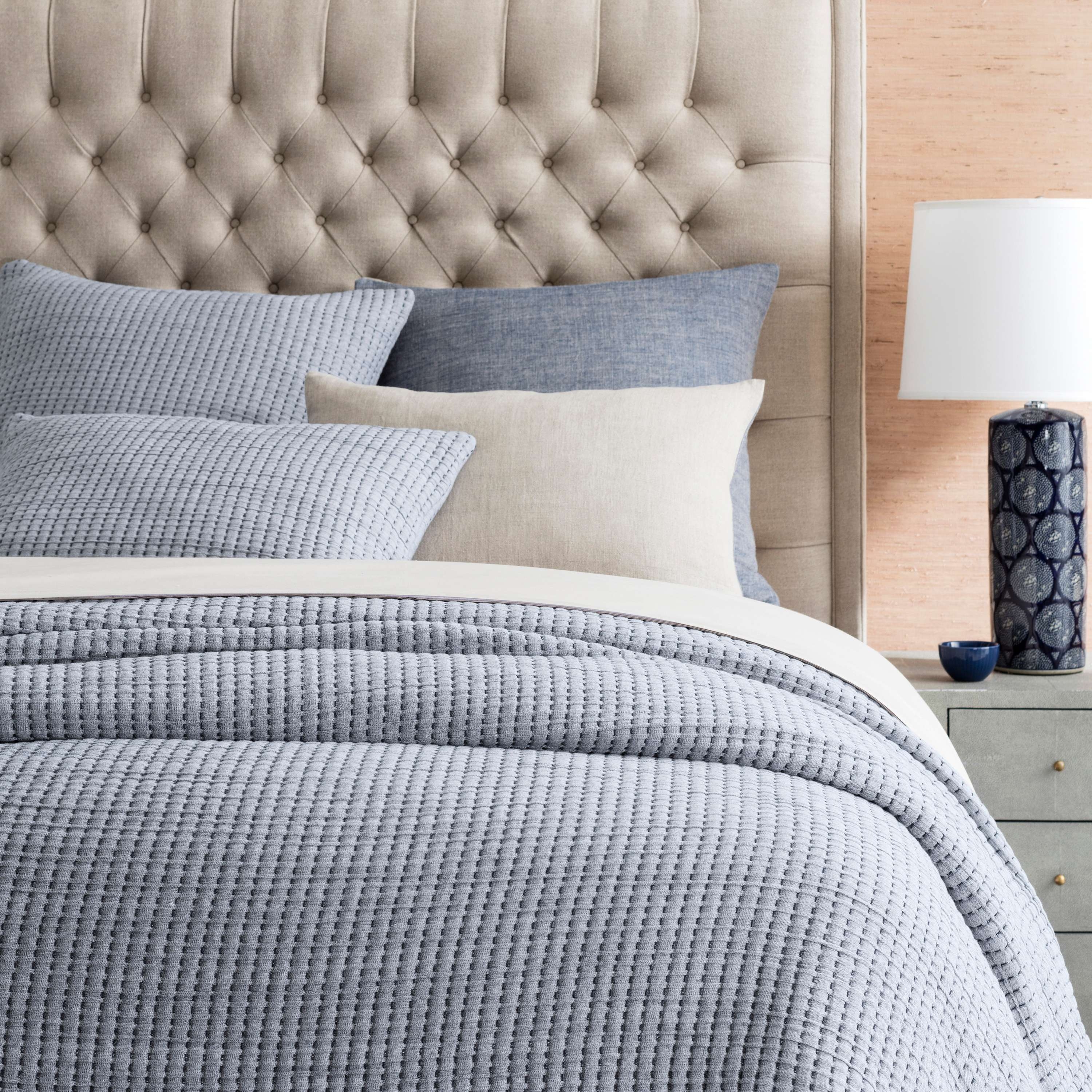 Pick Stitch Navy Matelasse Coverlet - Image 0