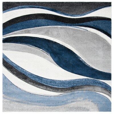 Tornillo Abstract Gray/Blue Area Rug - Image 0